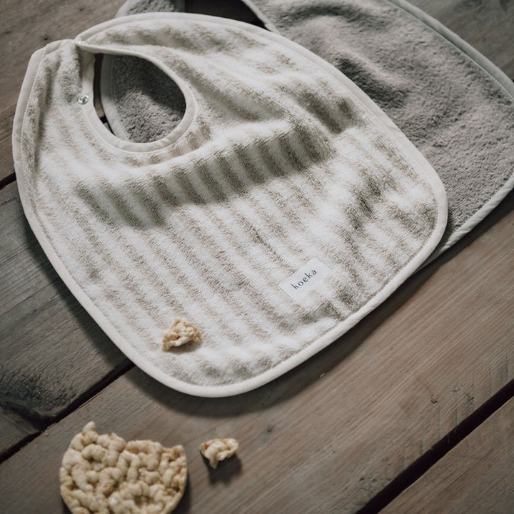 Koeka Slabbetje met naam 2-pack mix - Borduren