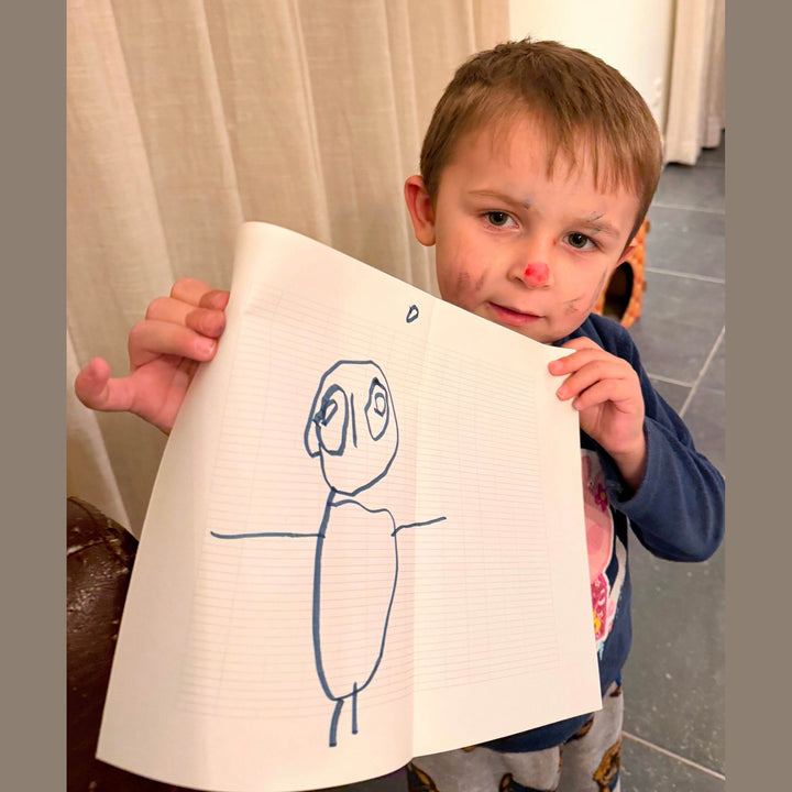 T-shirt met lijntekening op basis van tekening Kind - Vaderdag - Moederdag - Caro B Handmade