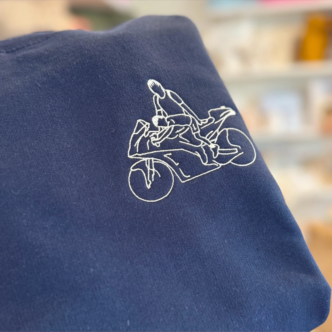 Pull avec dessin au trait - Portrait de famille - Fête des pères - Fête des mères