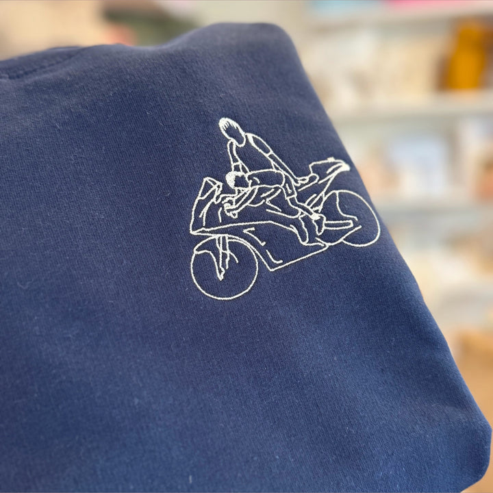 Pull avec dessin au trait - Portrait de famille - Fête des pères - Fête des mères