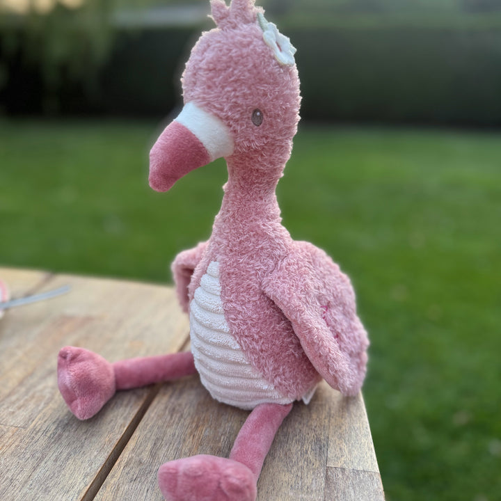 Little Dutch Knuffel Flamingo met naam - Roze - 35 cm - Safari Friends