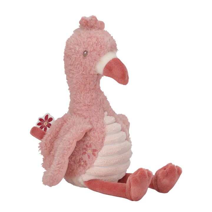 Little Dutch Knuffel Flamingo met naam - Roze - 35 cm - Safari Friends