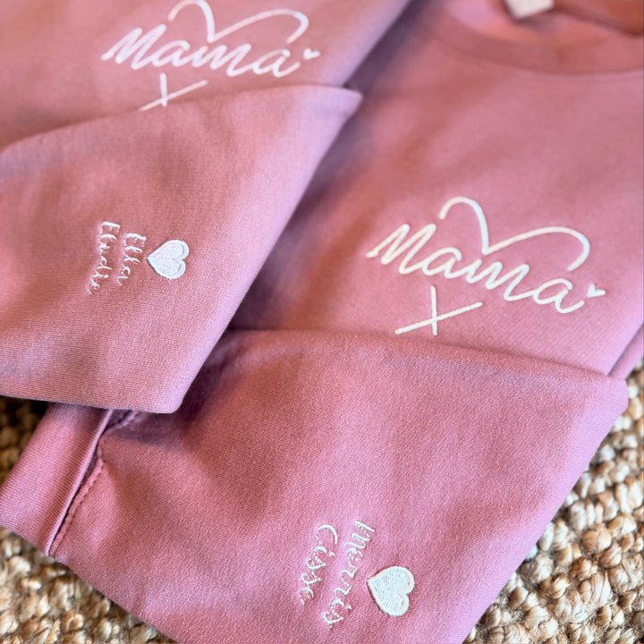 Mama met Hart - Sweater Gepersonaliseerd & Geborduurd - Moederdag
