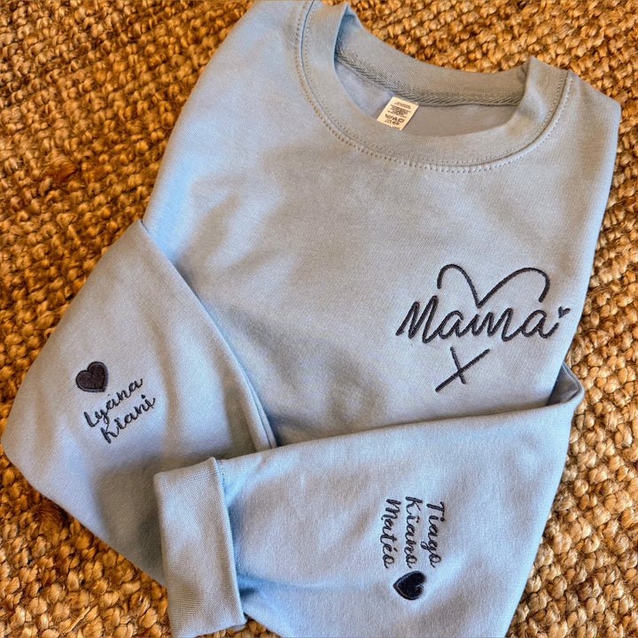 Mama met Hart - Sweater Gepersonaliseerd & Geborduurd - Moederdag