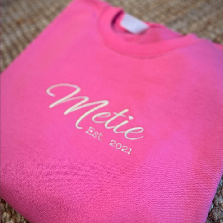 Metie sweater met hartje borduur - Gepersonaliseerd - Caro B Handmade