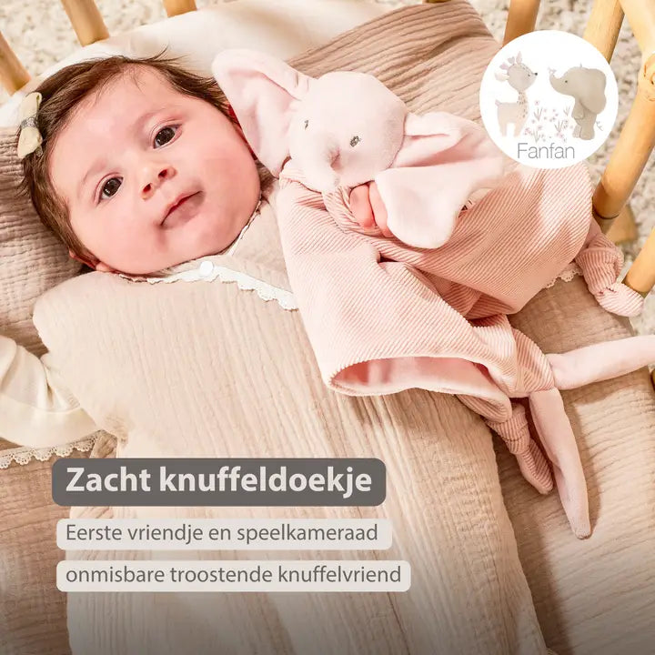 Nattou - FanFan Baby Cuddle - Doudou Elephant - 65 x 40 cm Nattou