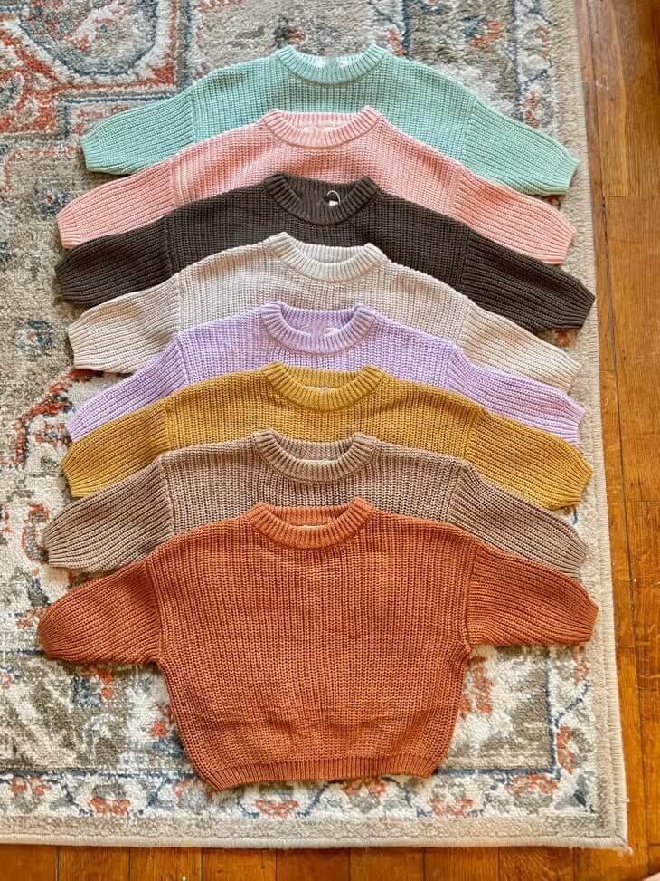 Oversized Trui - Geborduurd met Naam - Knit Sweater - Paars