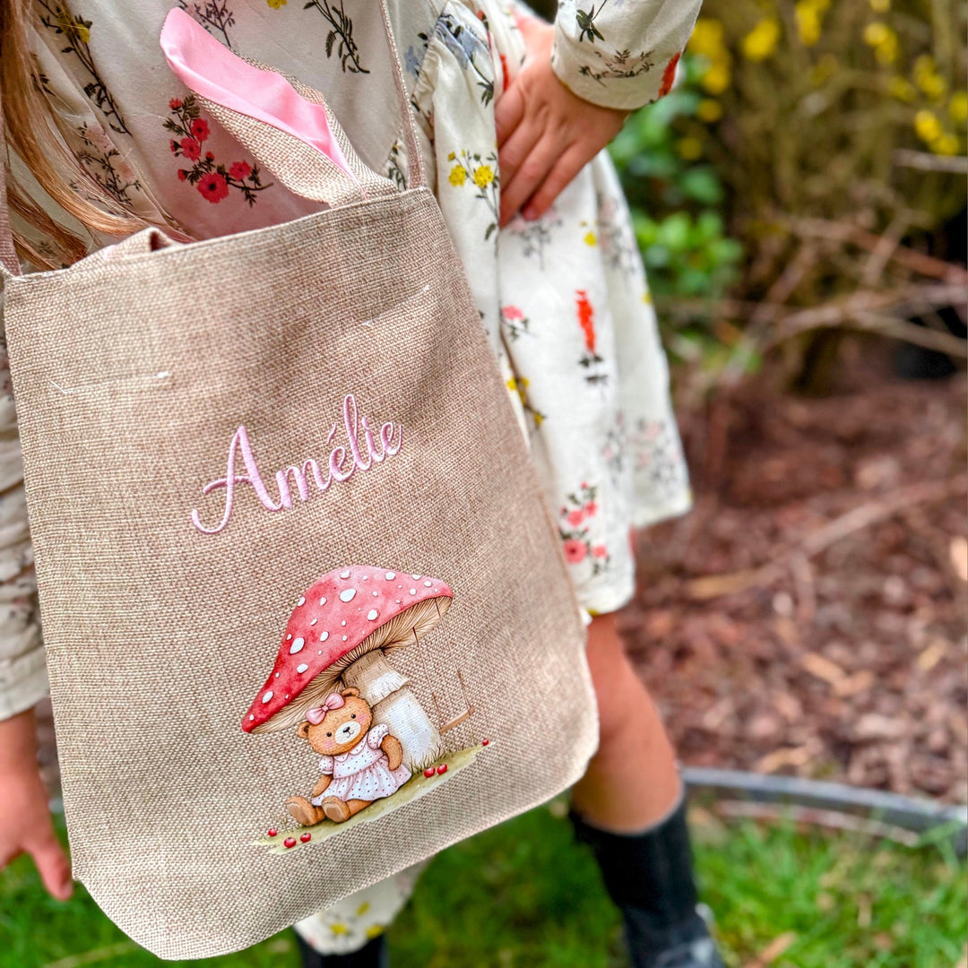 Paasmand Konijnoortjes met Naam & Beertje - Borduren