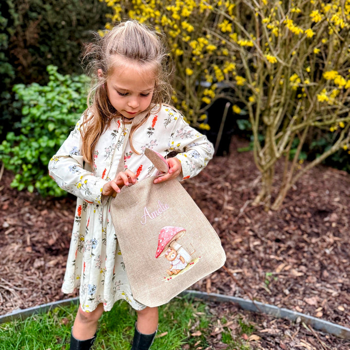 Paasmand Konijnoortjes met Naam & Beertje - Borduren