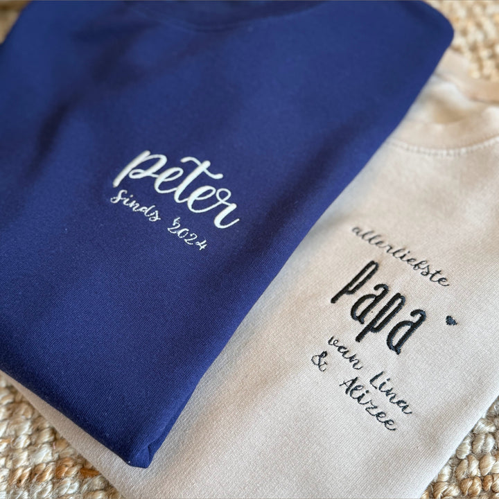 Papa of peter sweater met naam - Caro B Handmade