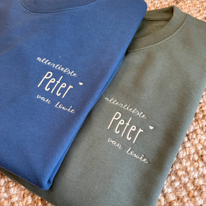 Papa of peter sweater met naam - Caro B Handmade