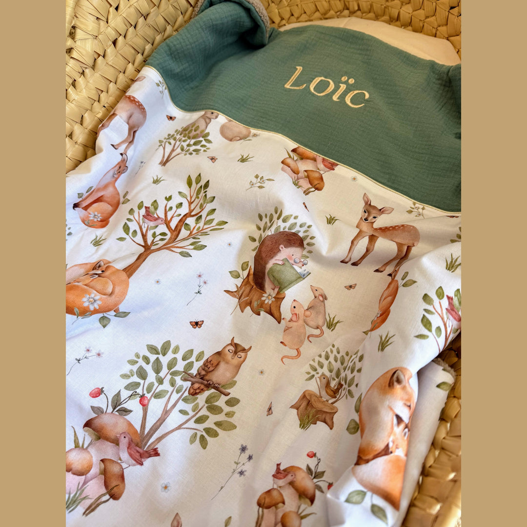 Handgemaakt Babydeken Bosdieren – Exclusieve Stoffen & met Naam Caro B Handmade