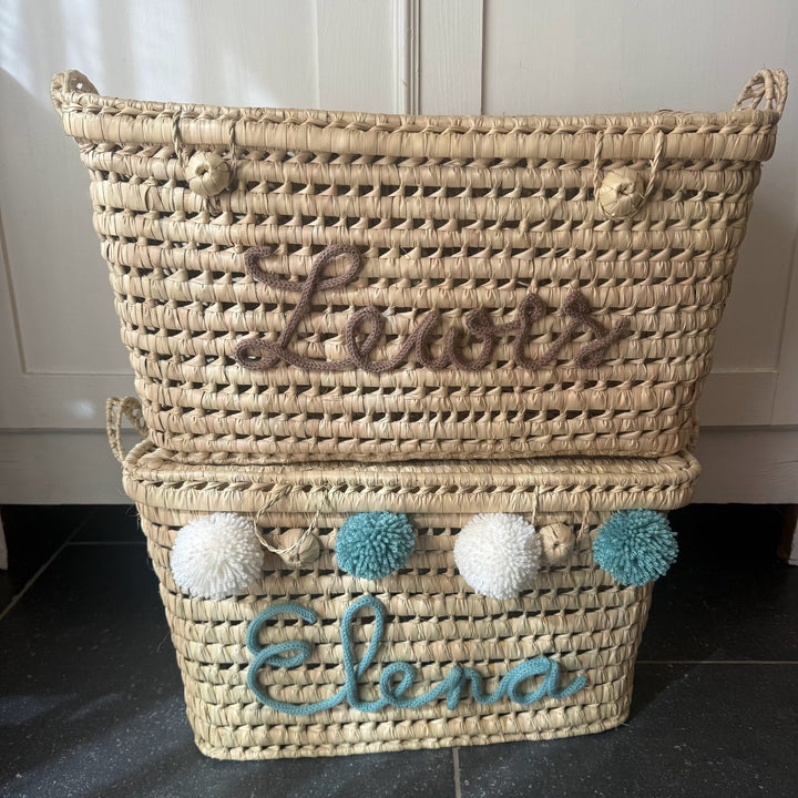 Luxe Speelgoedmand met Naam 60 cm – Handgemaakt & Gepersonaliseerd Caro B Handmade - Signature Collection