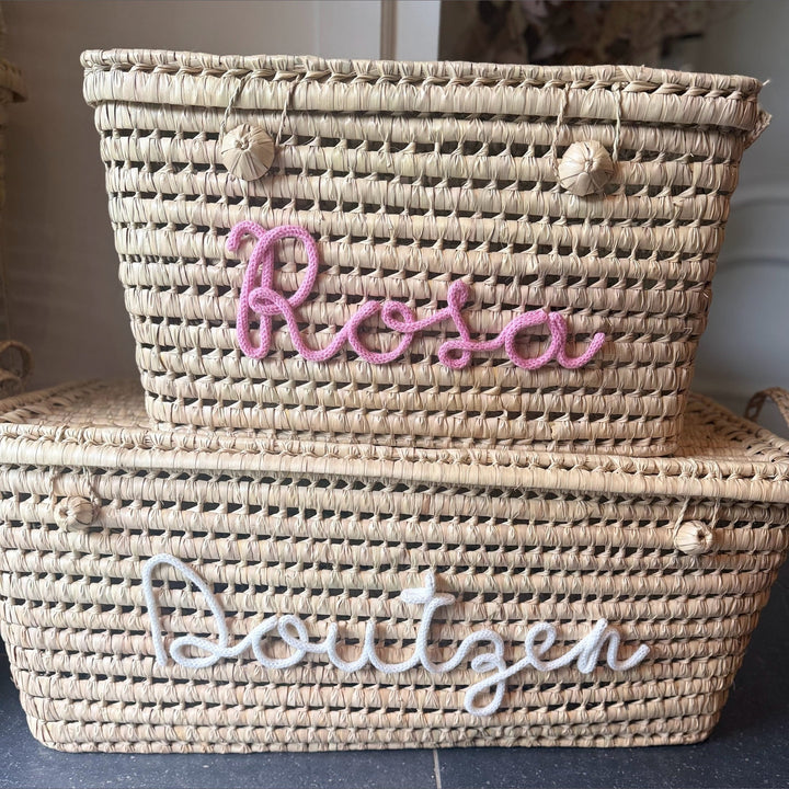 Luxe Speelgoedmand met Naam 60 cm – Handgemaakt & Gepersonaliseerd Caro B Handmade - Signature Collection