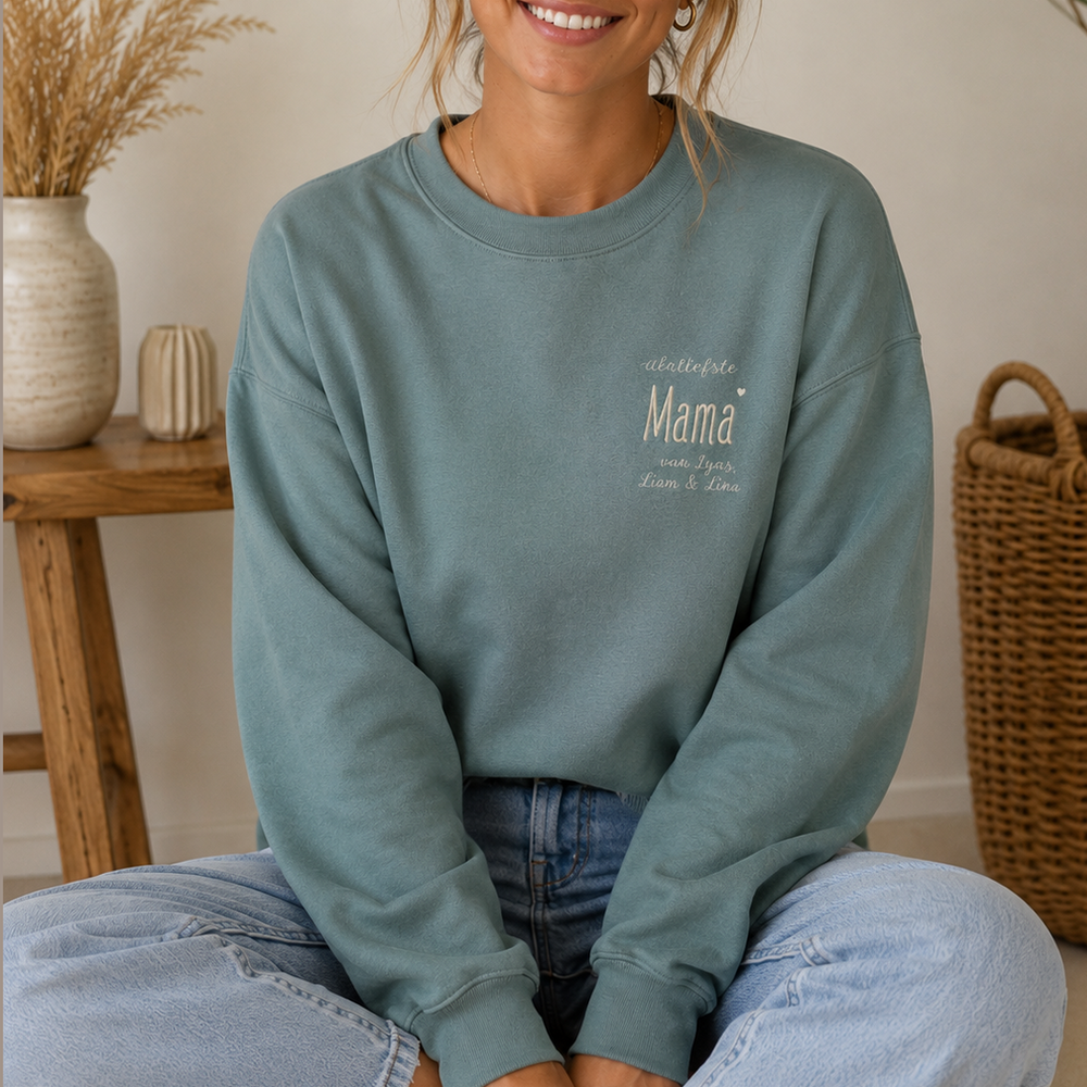 Meter of Metie sweater gepersonaliseerd met borduur - Gepersonaliseerd Caro B Handmade - Signature Collection