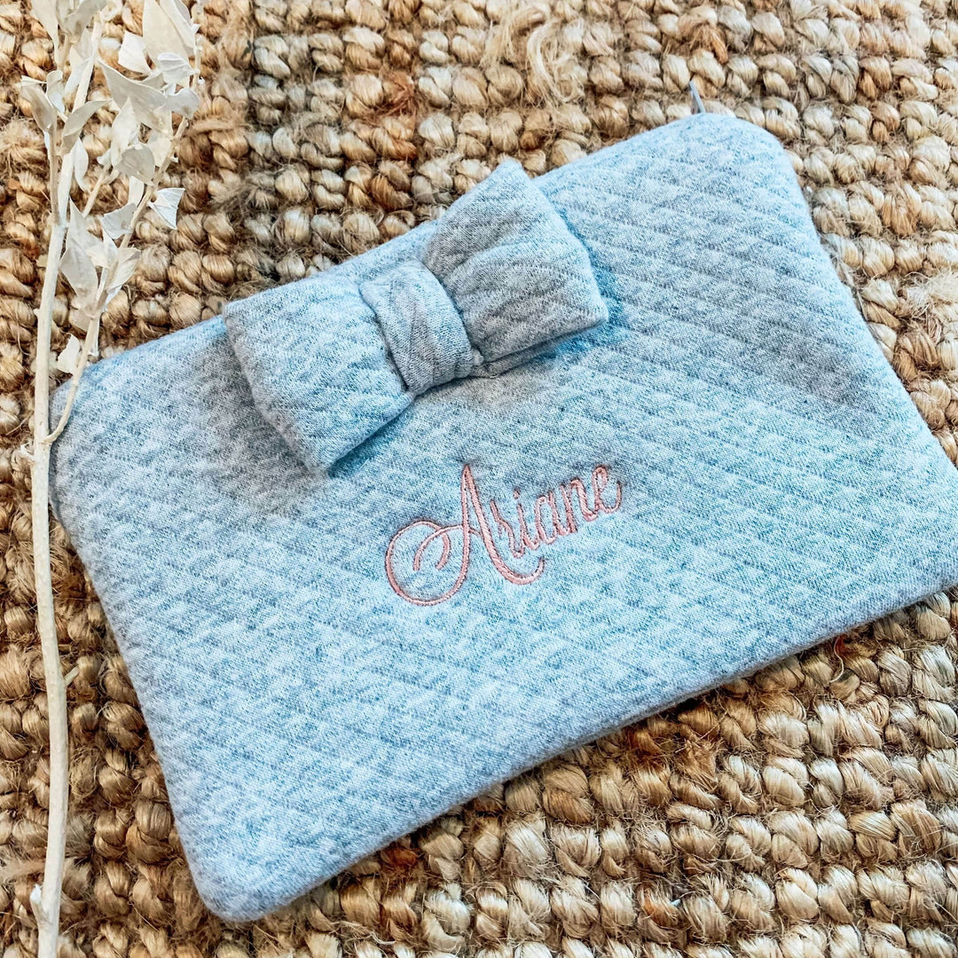 Toilettas - Pochette - Mama & Baby - Met strik - Caro B Handmade