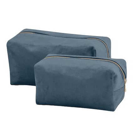 Set van 2 Toilettasjes met Naam – Velvet of Velours - Borduren - Caro B Handmade