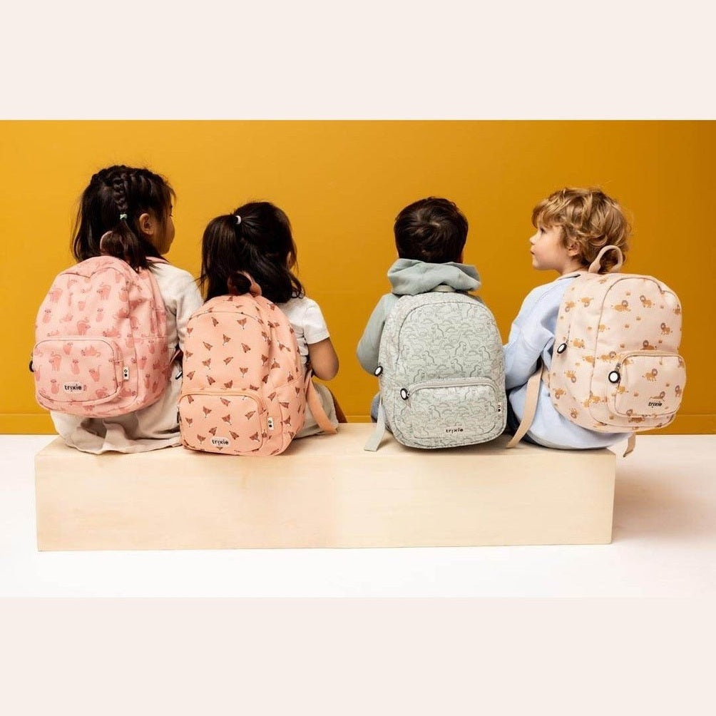 Trixie Rugzak Print met Naam - Lively Lion - Borduren - Caro B Handmade