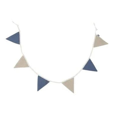 Vlaggenlijn - Slingers - Geborduurd met naam - Jollein - Blauw & wit - Caro B Handmade