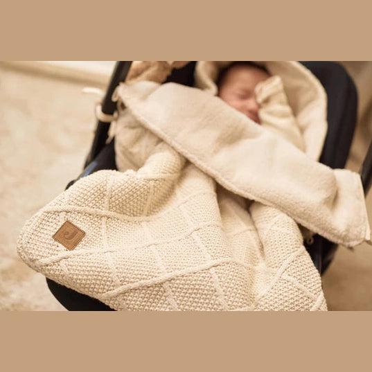 Voetenzak Check Boucle & Knit Jollein - groep 0+ 3/5 punts - Borduren Jollein