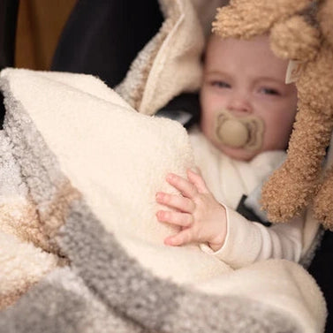 Voetenzak Check Boucle & Knit Jollein - groep 0+ 3/5 punts - Borduren Jollein