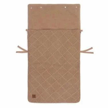 Voetenzak geborduurd met naam - Jollein - Groep 0+ 3/5 punts - Check Knit - Biscuit - Caro B Handmade