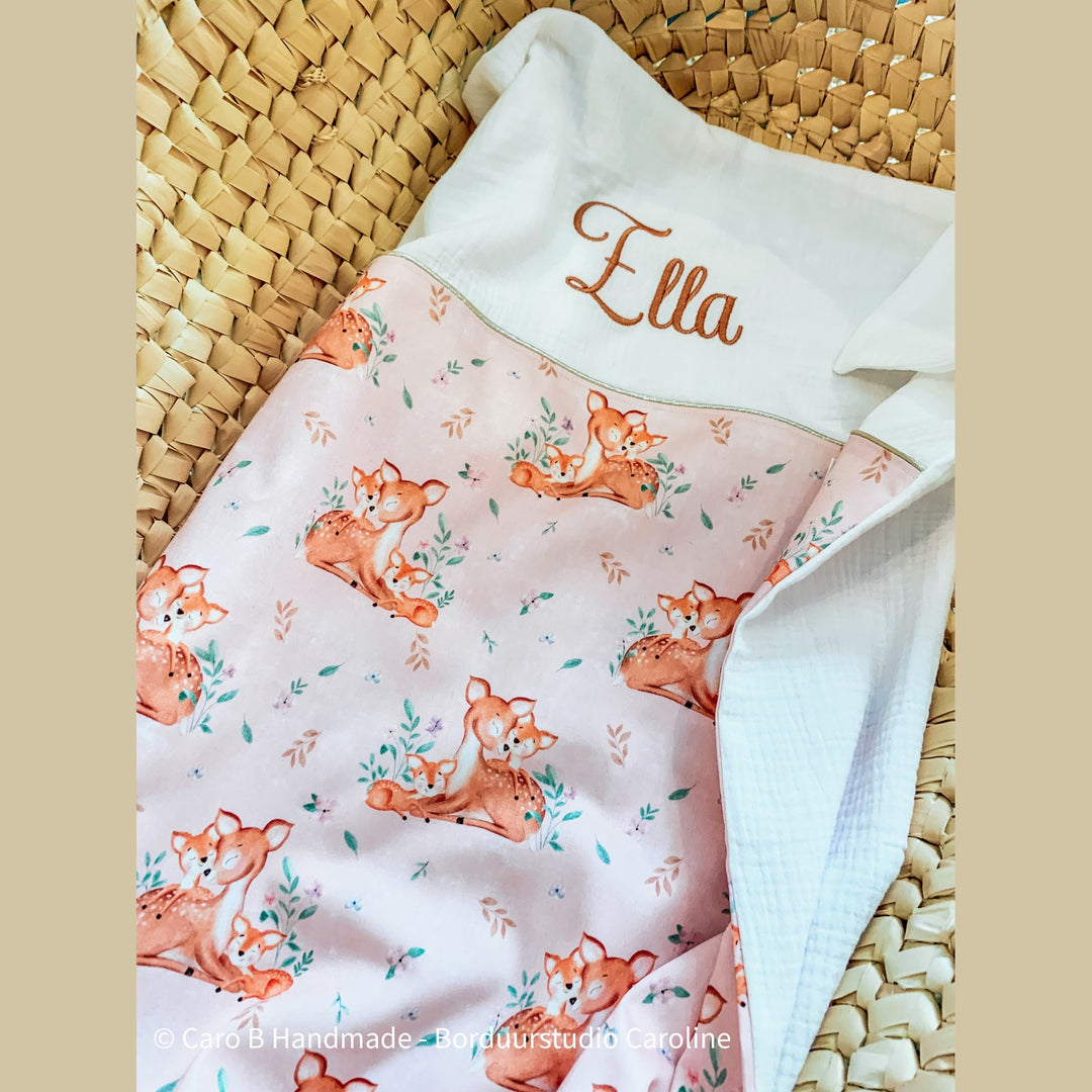 Handgemaakt Babydeken Bosdieren – Exclusieve Stoffen & met Naam Caro B Handmade