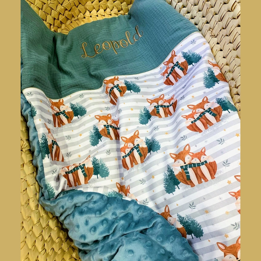 Handgemaakt Babydeken Bosdieren – Exclusieve Stoffen & met Naam Caro B Handmade