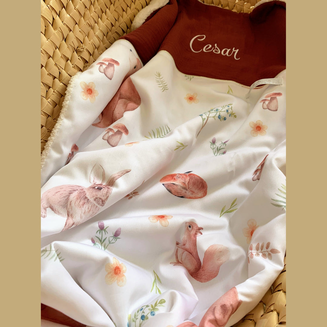Handgemaakt Babydeken Bosdieren – Exclusieve Stoffen & met Naam Caro B Handmade