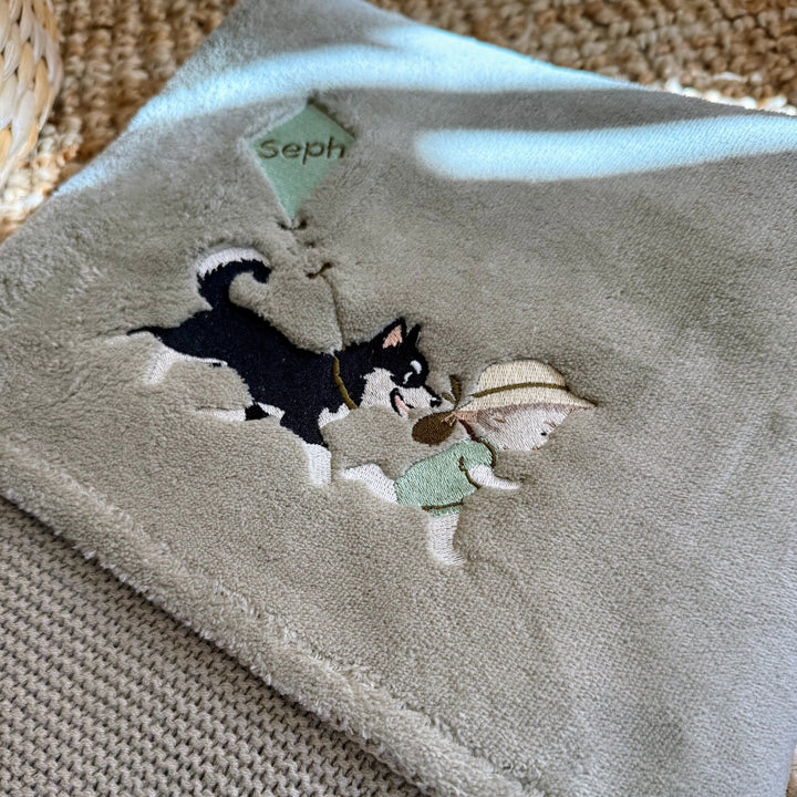 Babydekentje met geboortekaartje – jouw verhaal op zacht textiel