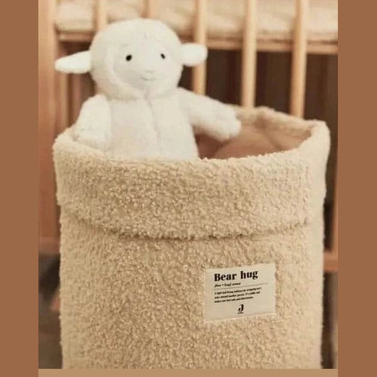 Jollein Opbergmand Boucle Geborduurd met naam Speelgoedmand