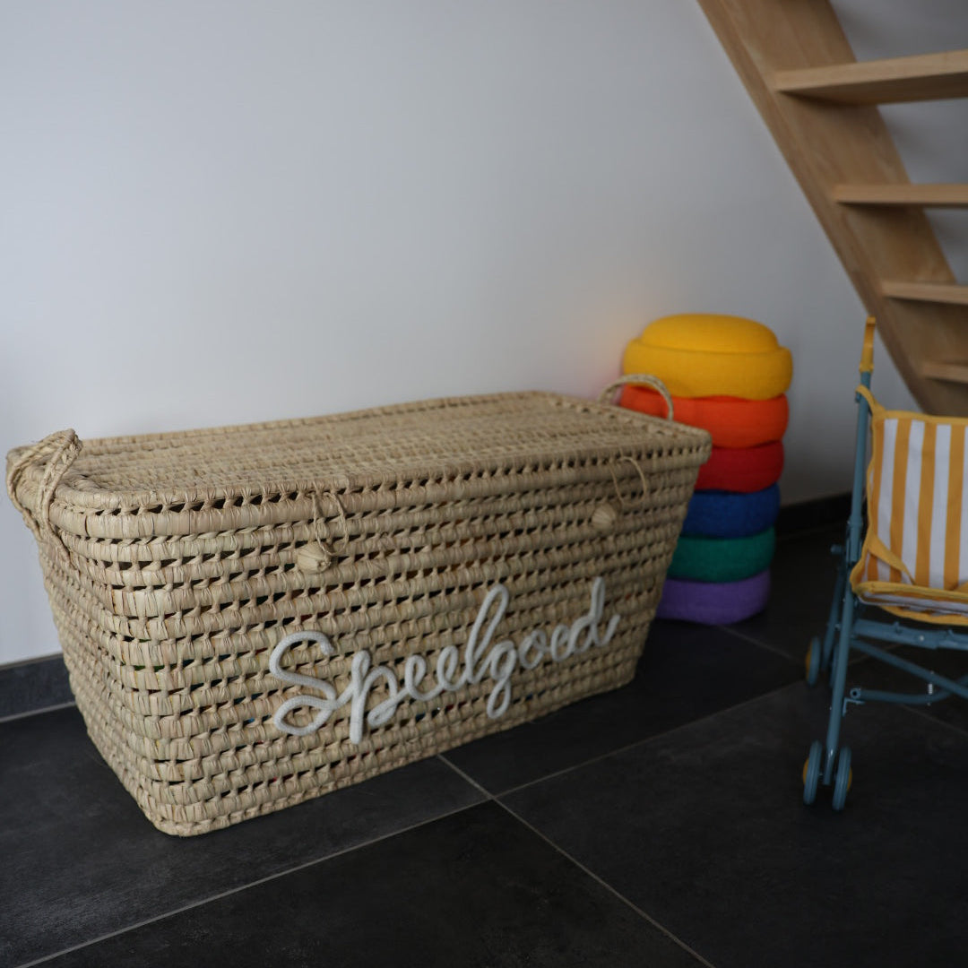 Luxe Speelgoedmand BIG 80 cm met Naam - Handgemaakt & Gepersonaliseerd Caro B Handmade