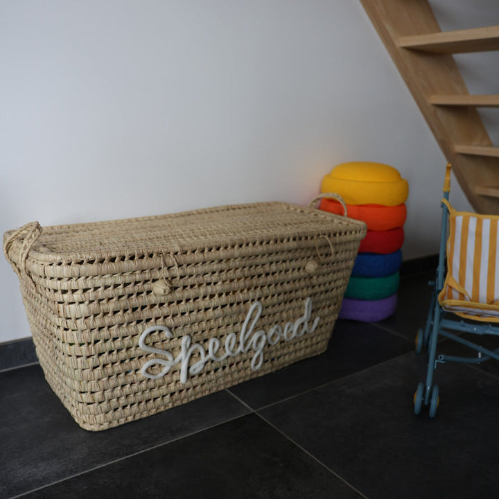 Luxe Speelgoedmand BIG 80 cm met Naam - Handgemaakt & Gepersonaliseerd Caro B Handmade