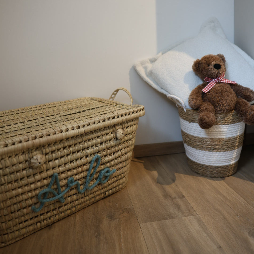 Luxe Speelgoedmand BIG 80 cm met Naam - Handgemaakt & Gepersonaliseerd Caro B Handmade