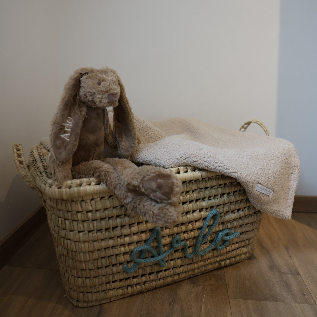 Luxe Speelgoedmand BIG 80 cm met Naam - Handgemaakt & Gepersonaliseerd Caro B Handmade