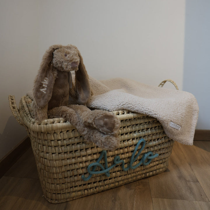 Luxe Speelgoedmand BIG 80 cm met Naam - Handgemaakt & Gepersonaliseerd Caro B Handmade