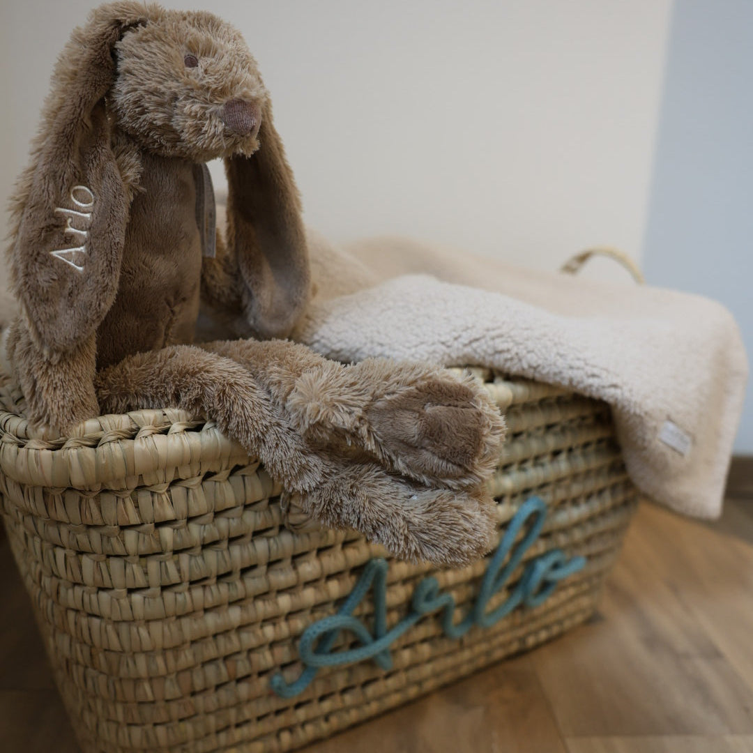 Luxe Speelgoedmand BIG 80 cm met Naam - Handgemaakt & Gepersonaliseerd Caro B Handmade