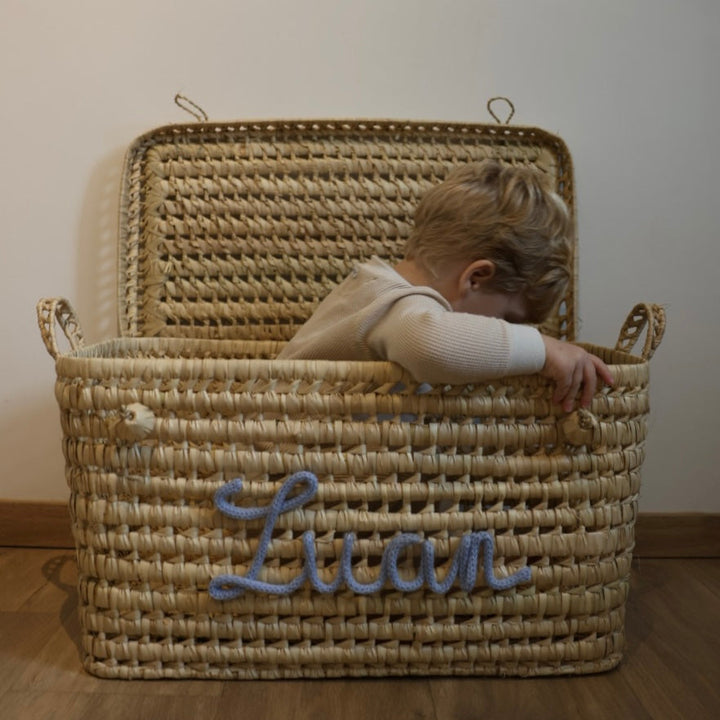 Luxe Speelgoedmand BIG 80 cm met Naam - Handgemaakt & Gepersonaliseerd Caro B Handmade
