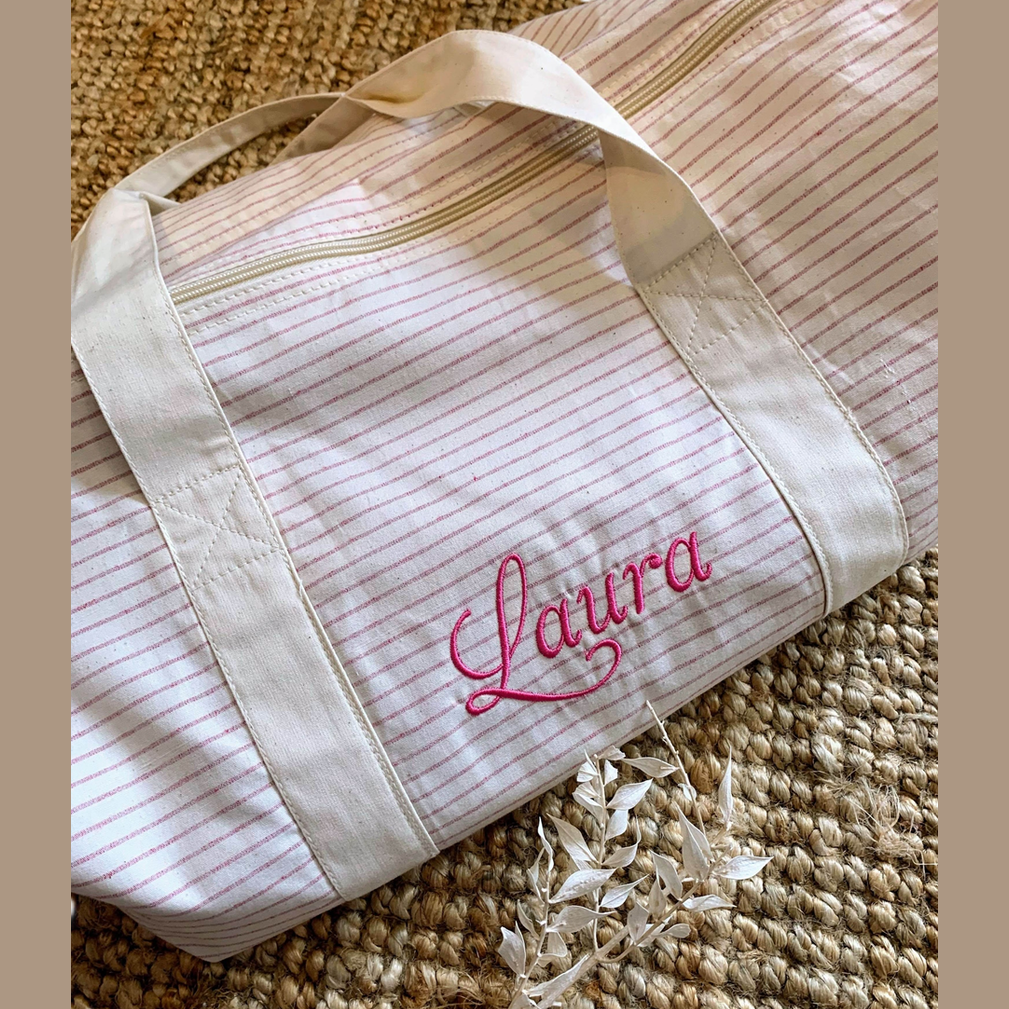 Logeertas met naam – 100% ecologisch katoen Caro B Make It Yours