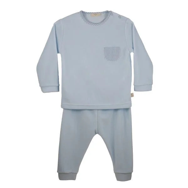 Baby Gi Pyjama Velours met Naam - Stripes Baby Gi