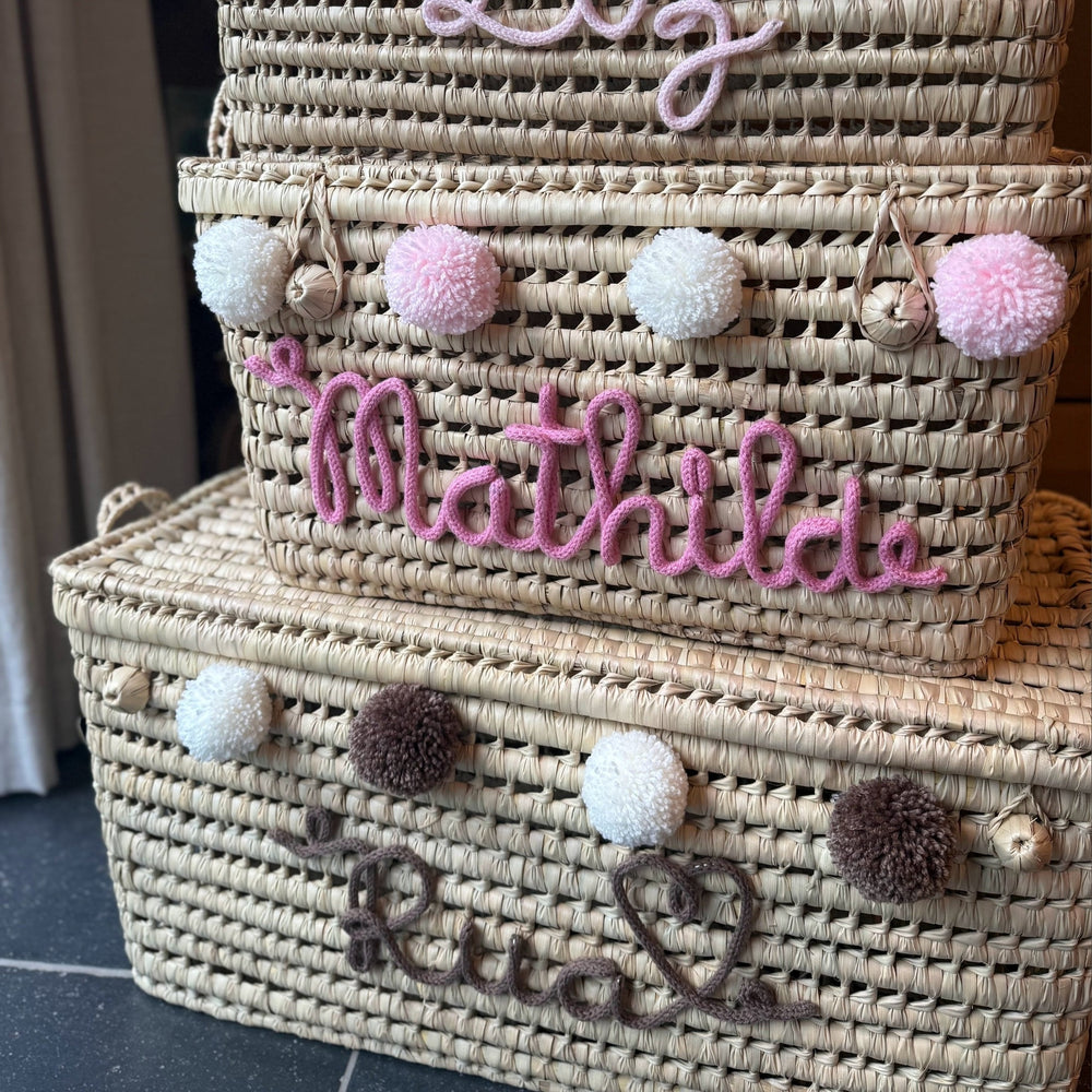 Speelmanden met punniknaam - Speelgoedmanden set van 2 Caro B Make It Yours