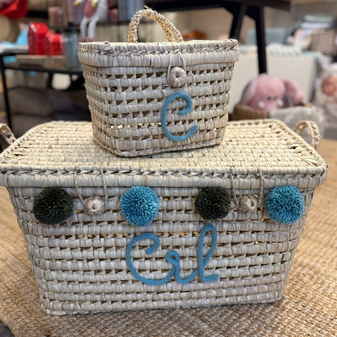 Speelmanden met punniknaam - Speelgoedmanden set van 2 Caro B Make It Yours