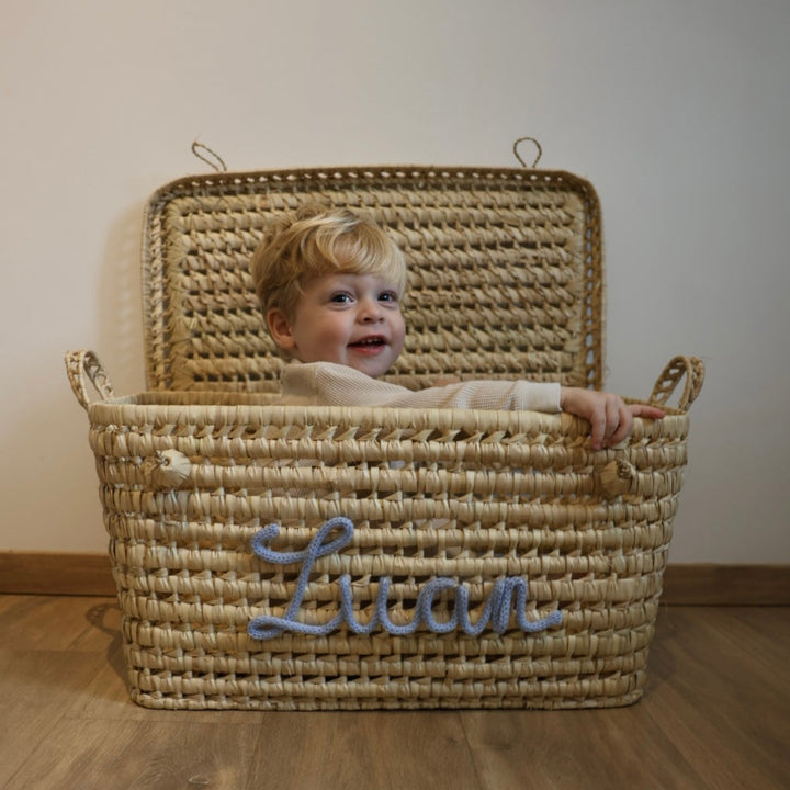 Luxe Speelgoedmand BIG 80 cm met Naam - Handgemaakt & Gepersonaliseerd Caro B Handmade