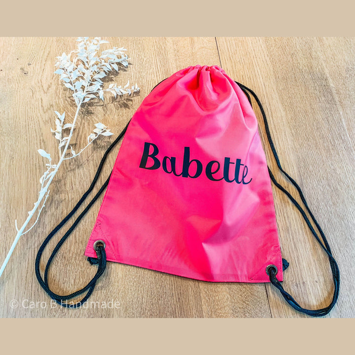Zwemzak met Naam - Gymtas - Gepersonaliseerd met Naam - Polyester - Caro B Handmade