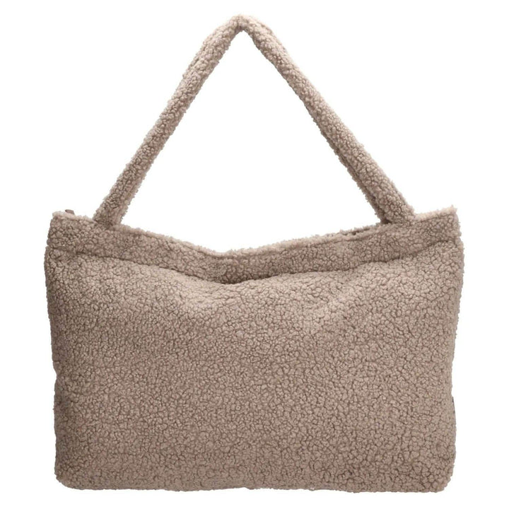 Teddy Mama Shopper Geborduurd met naam - Luiertas - Taupe - Caro B Handmade